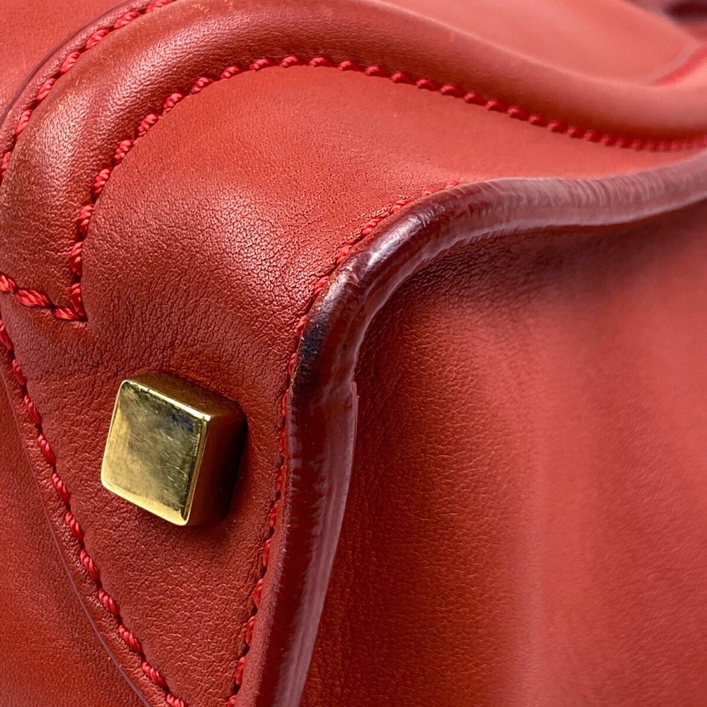 Celine Luggage Shopper Tote Bag Handbag Leather Red - Picture 3 of 7